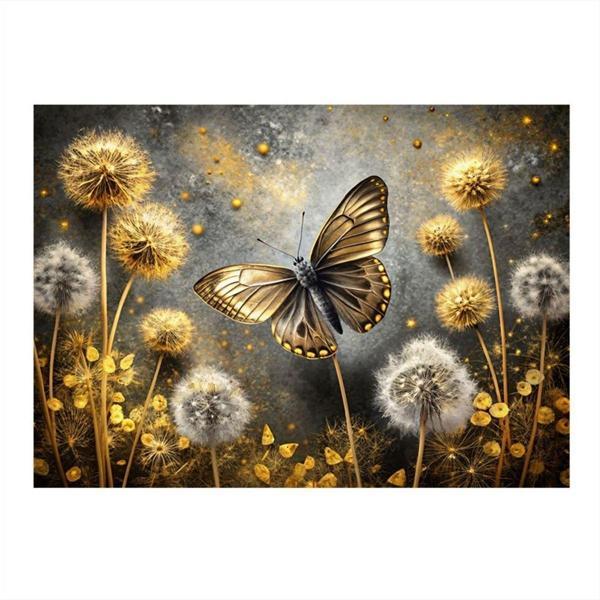 Ekart Şeytan Tüyü Ve Kelebek Hediyelik Ahşap Tablo 35 cm x 50 cm - Image 1