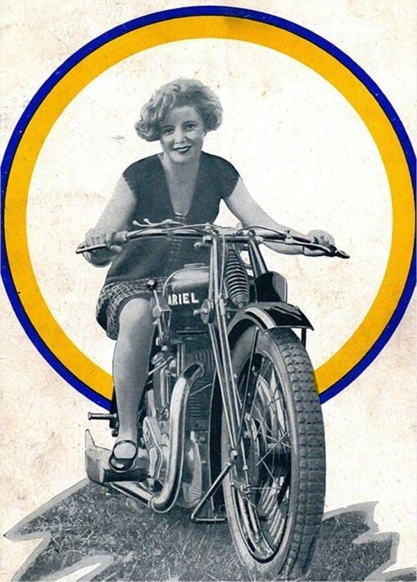 Ekart Retro Motosiklet Ve Kadın Model Ahşap Tablo 35 cm x 50 cm - Image 1