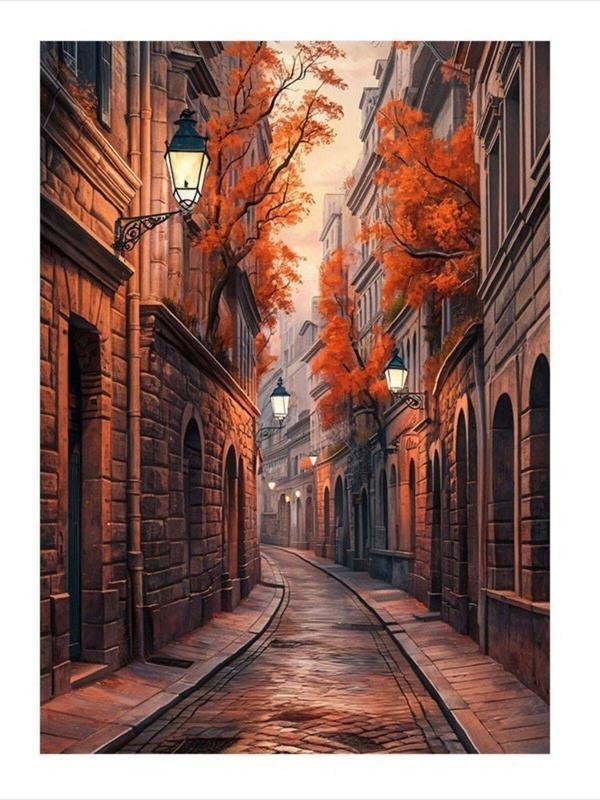 Ekart Retro Sokak Arası Desenli Ahşap Tablo 25 cm x 35 cm - Image 1