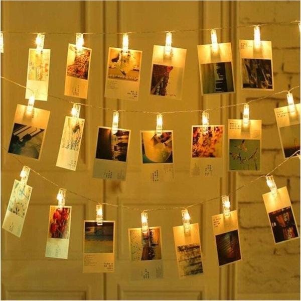Mobgift 20Li Işıklı Fotoğraf Mandalları 3 Metre - Image 1