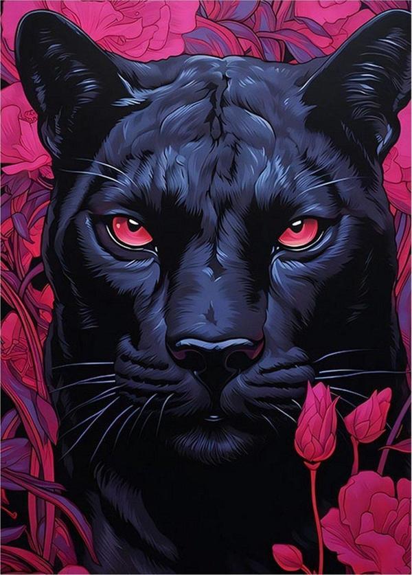Ekart Siyah Panter Hediyelik Ahşap Tablo 35 cm x 50 cm - Image 1