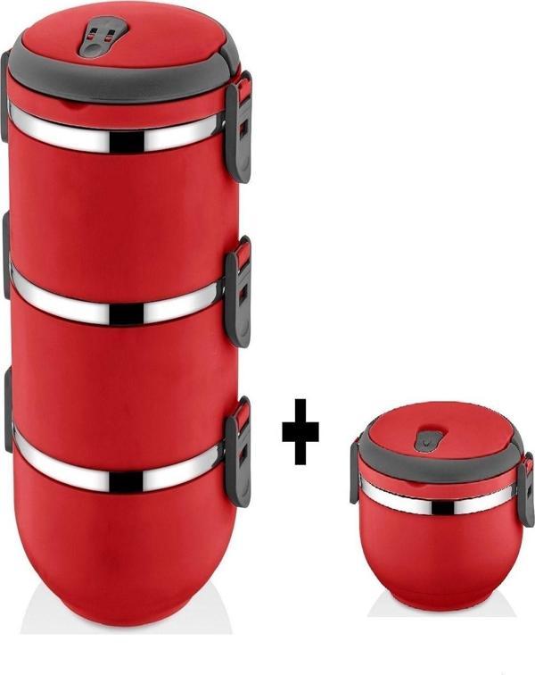 Mobgift 3'Lü Ve Tekli Kırmızı Sefer Tası Seti - Image 1