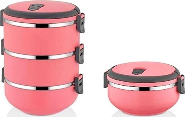 Mobgift 3'Lü Ve Tekli Pembe Sefer Tası Seti - Image 1