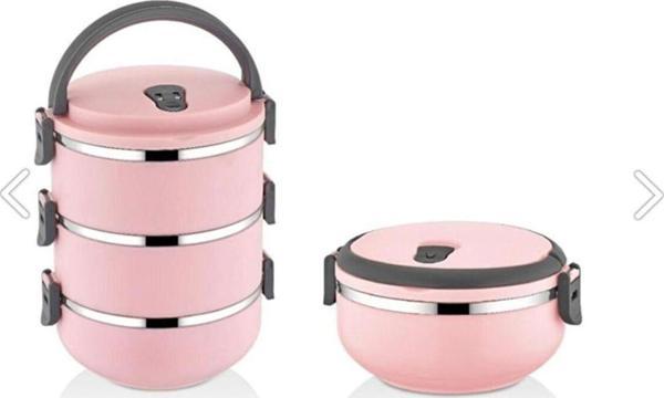 Mobgift 3'Lü Ve Tekli Pudra Pembe Sefer Tası Seti - Image 1