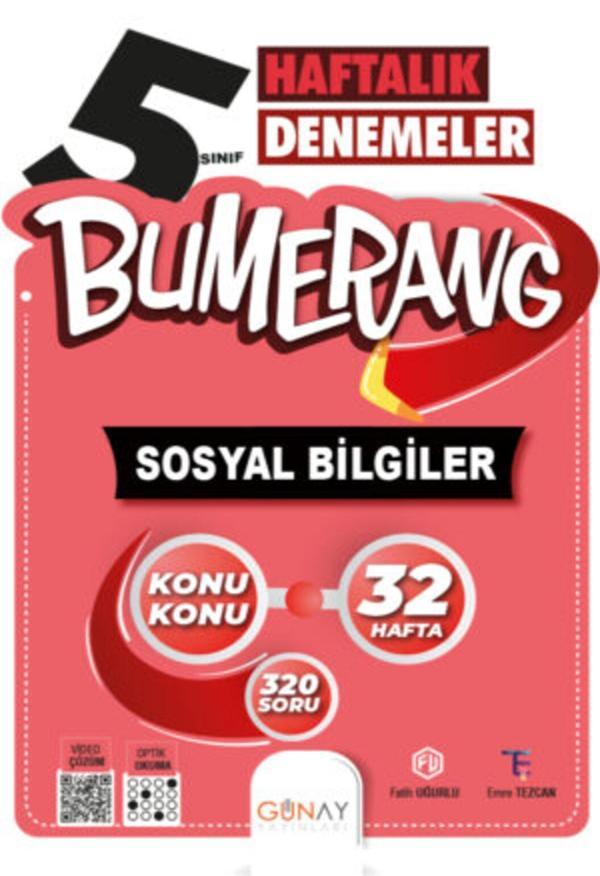 5.Sınıf Bumerang Haftalık Sosyal Bilgiler Denemeleri - Günay Yayıncılık - Image 1