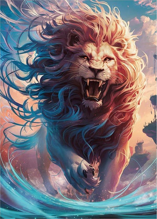 Ekart Savaşçı Aslan Yelesi Dekoratif ahşap Tablo 25 cm x 35 cm - Image 1