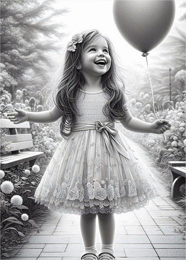 Ekart Uçan Balonlu Çocuk Tasarım Ahşap Tablo 25 cm x 35 cm - Image 1
