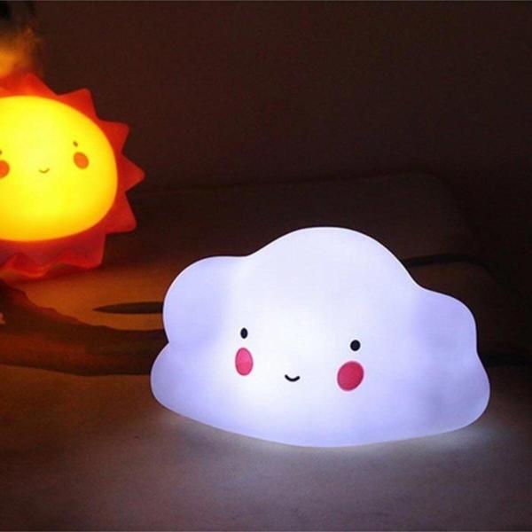 Mobgift Dekoratif 3D Bulut Tasarımlı Led Işıklı Gece Lambası Pembe Bulut - Image 1