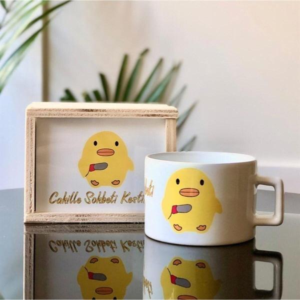 Mobgift Cahille Sohbeti Kesen Civciv Tasarımlı Kutulu Kupa - Image 1