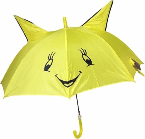 Mobgift Düdüklü Ve Kulaklı Baston Çocuk Şemsiyesi (Sarı) - Image 1