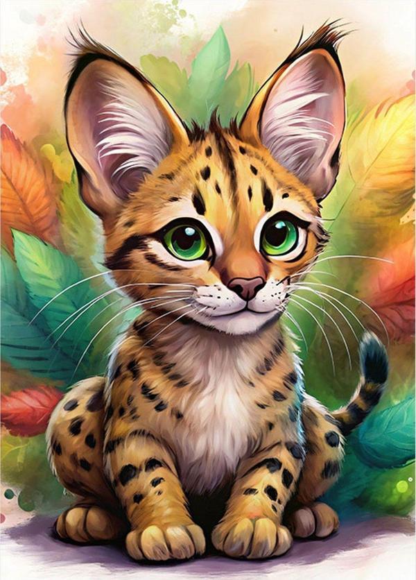 Ekart Yavru Leopar Model Ahşap Tablo 25 cm x 35 cm - Image 1