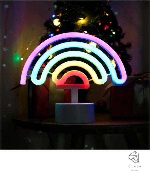 Mobgift Gökkuşağı Tasarımlı Neon Led Masa Ve Gece Lambası - Image 1