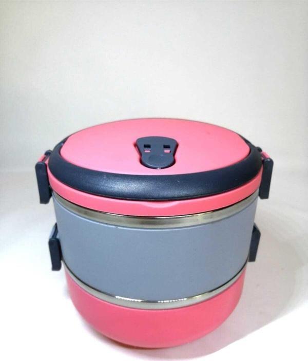 Mobgift Freshbox 2 Katlı Sefer Tası Yemek Termosu (Pembe Gri) - Image 1