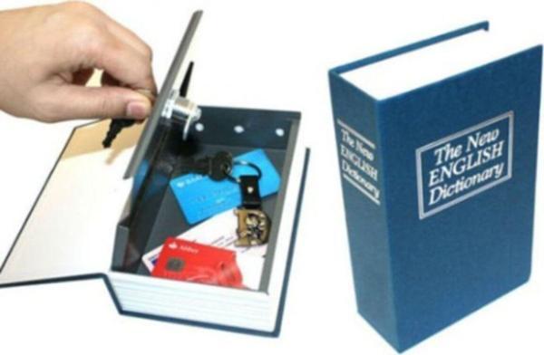 Mobgift Kitap Şeklinde Gizli Kasa Kumbara Mavi - Image 1
