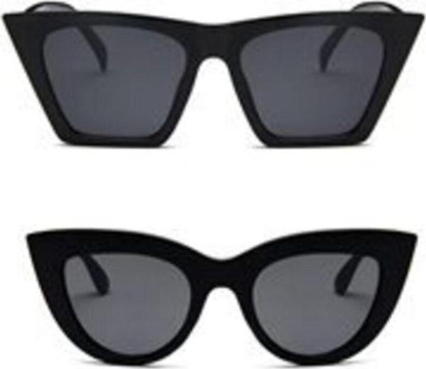 Mobgift Kadın Siyah 2'Li Cat Eye Güneş Gözlüğü - Image 1