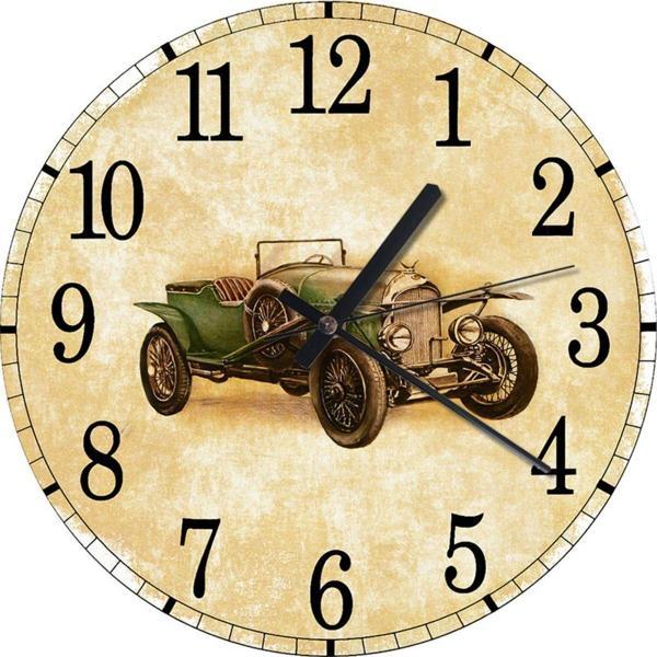 Ekart Yeşil Retro Araba Analog Duvar Saati - Image 1