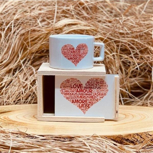 Mobgift Love Amour Tasarımlı Kutulu Kupa - Image 1