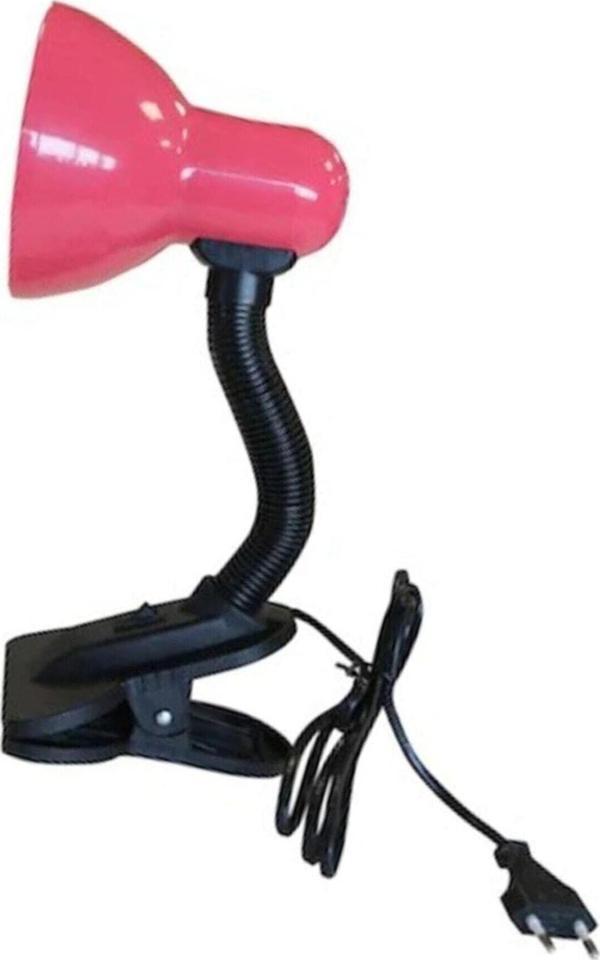 Mobgift Mandallı Spiralli Retro Çalışma Öğrenci Masa Lambası Pembe - Image 1