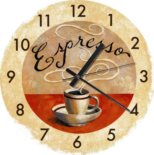 Ekart Espresso Kahve Temalı Şekilli Duvar Saati - Image 1