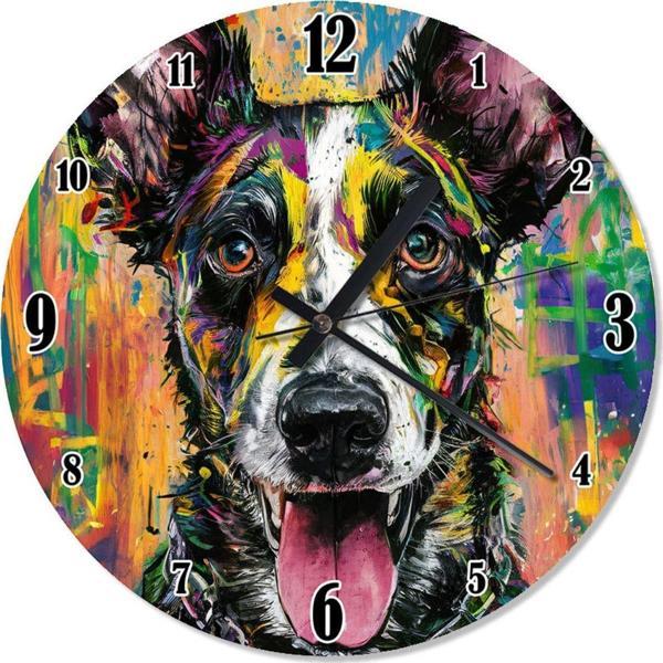 Ekart Sevimli Köpek Sessiz Duvar Saati - Image 1