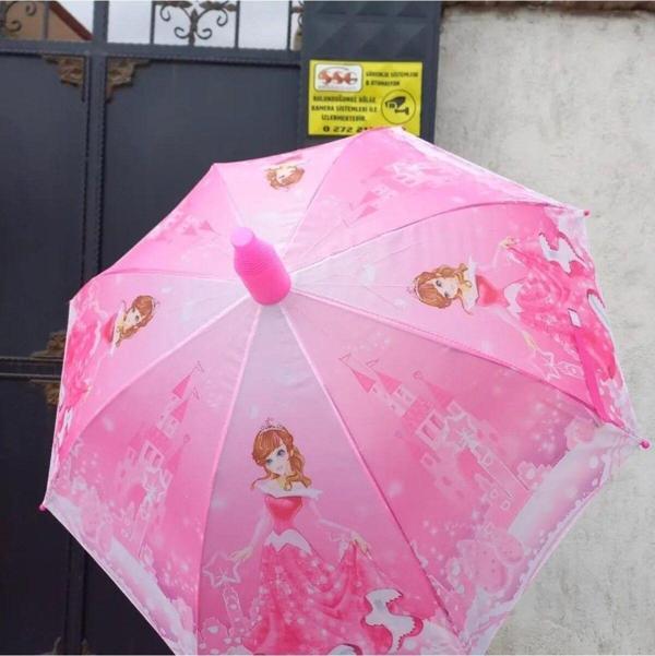Mobgift Bardaklı Kız Çocuk Şemsiye Pembe - Image 1
