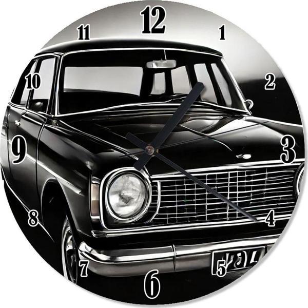 Ekart Siyah Klasik Araba Desenli Duvar Saati - Image 1