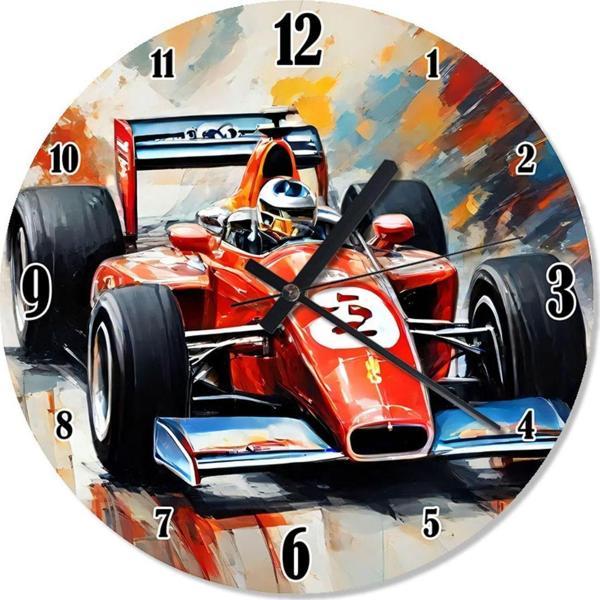 Ekart Kırmızı Formula 1 Aracı Akarlı Duvar Saati - Image 1