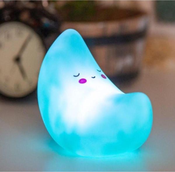 Mobgift Silikon Ay Gece Lambası Led Işıklı Hediyelik - Mavi - Image 1
