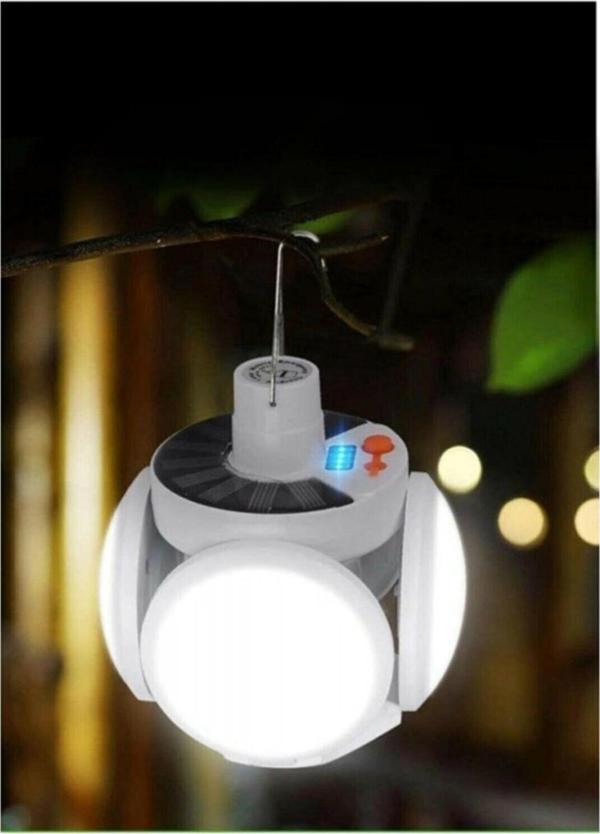 Mobgift Solar Güneş Enerji Ve Usb Sarjlı 5 Kanatlı Bahçe Aydınlatma Led Askılı Kamp Lamba - Image 1