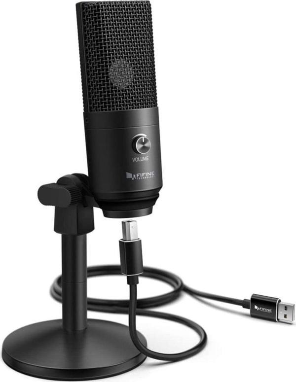 Fifine K670B Usb Mikrofon - Yayıncı - Gamer - Youtuber - Bilgisayar - Podcast Mikrofonu (Siyah) - Image 1