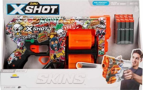 36517 X-Shot Skins Dread 12 Mermili Sünger Dart Atan Silah 31 cm-Sunman - Image 1