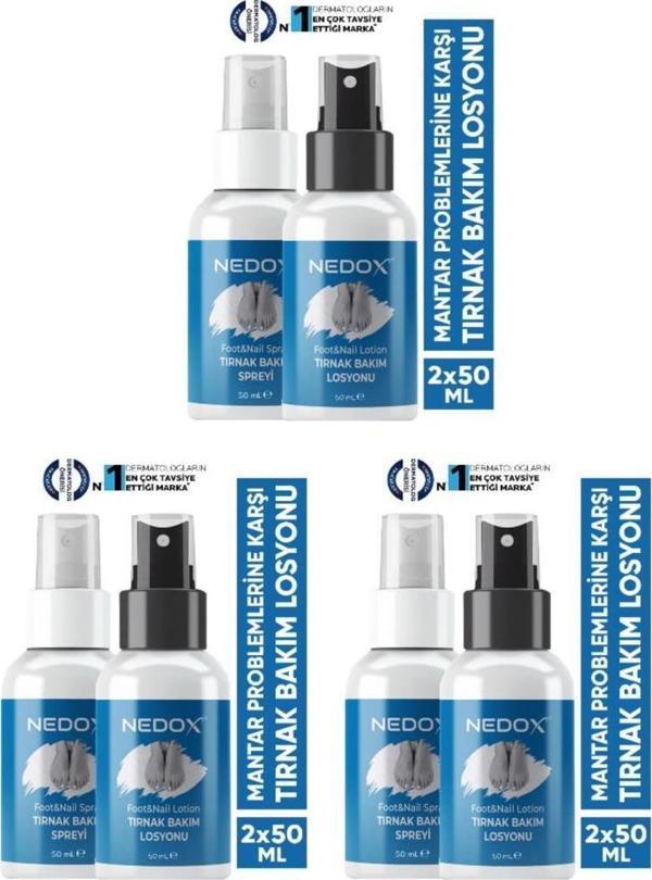 NEDOX 3 Adet Tırnak Bakım Spreyi Ve Losyonu 50ml+50ml - Image 1