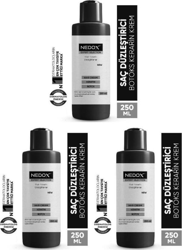 NEDOX 3 Adet Saç Düzleştirici,şekillendirici Keratin Botoks Krem 250 ml - Image 1