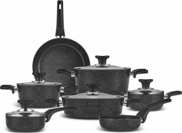 Karaca Biogranit Blacksilver 12 Parça Tencere Seti V2 - Image 1