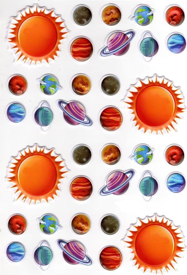 Sticker Kabartmalı A4 Boyutunda Stiker Defter, Planlayıcı Etiket-(lim507) - Güneş sistemi, Gezegenler - Image 1