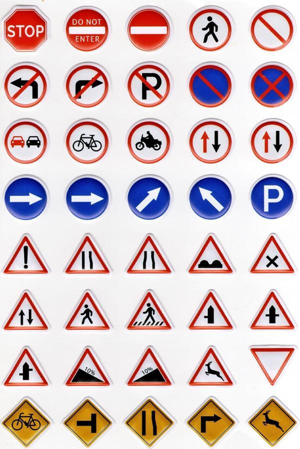Sticker Kabartmalı A4 Boyutunda Stiker Defter, Planlayıcı Etiket-(lim541) - Trafik Levhaları - Image 1