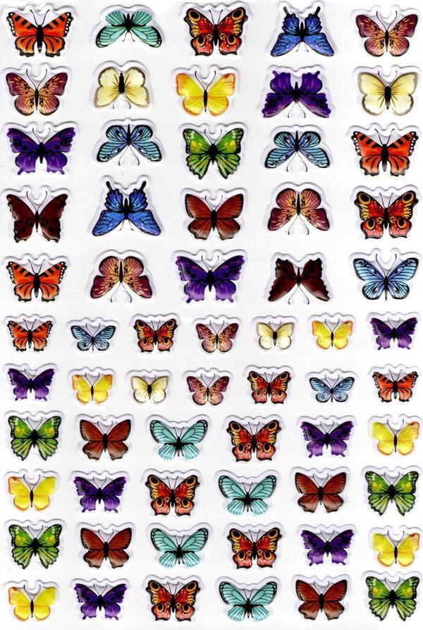 Sticker Kabartmalı A4 Boyutunda Stiker Defter, Planlayıcı Etiket-(lim542) - Renkli Kelebek - Image 1