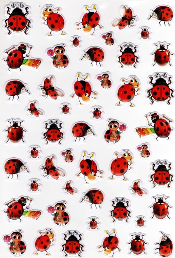 Sticker Kabartmalı A4 Boyutunda Stiker Defter, Planlayıcı Etiket-(lim544) - Uğur Böceği Ladybug - Image 1