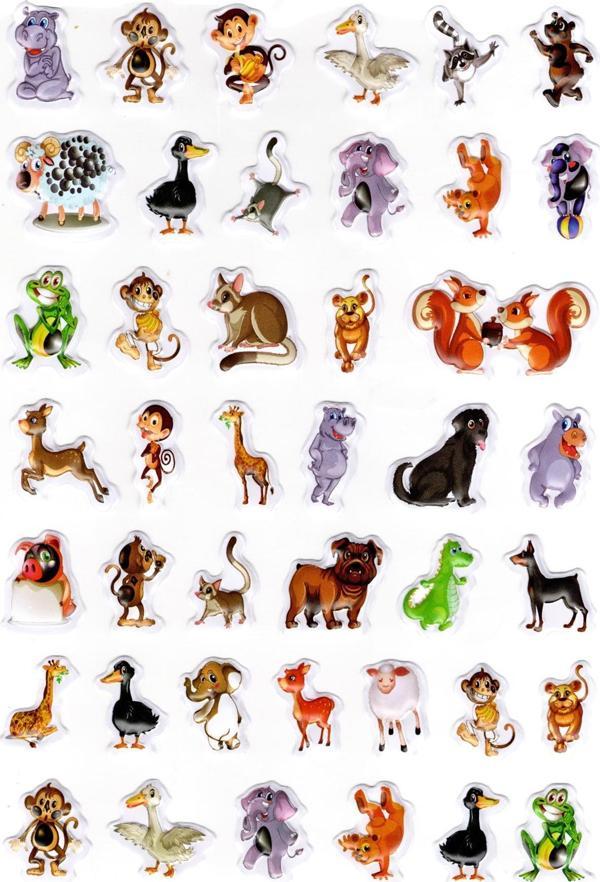 Sticker Kabartmalı A4 Boyutunda Stiker Defter, Planlayıcı Etiket-(lim547) - Sevimli Hayvanlar - Image 1