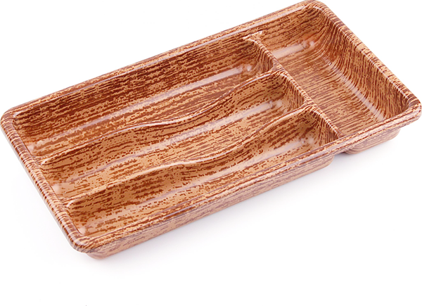 AHŞAP RENK - 4 BÖLMELİ ÇEKMECE İÇİ KAŞIKLIK 36X20CM  - Image 1