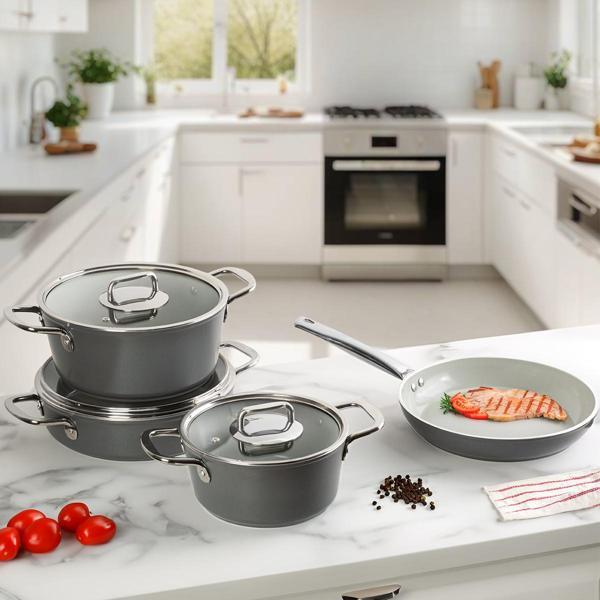Aryıldız Neo-Ceramic 7 Parça Tencere Seti Antrasit - Image 1