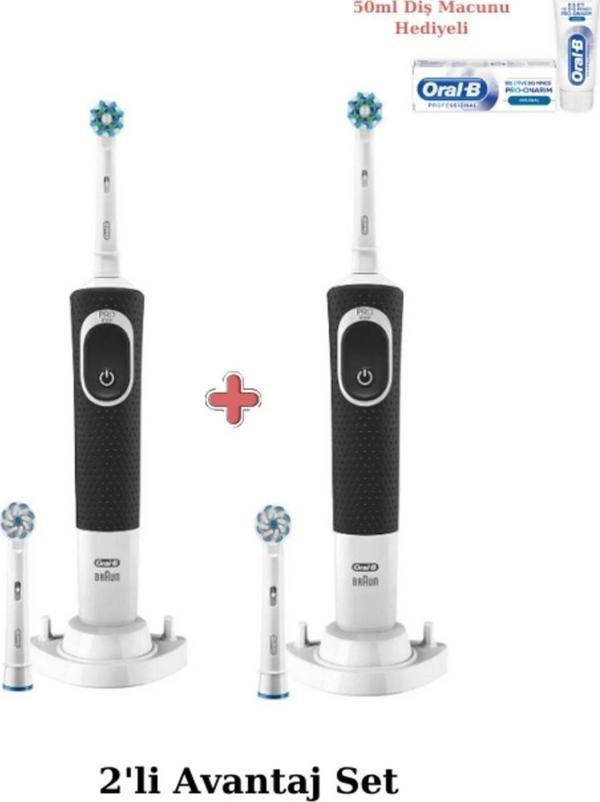 D150 Şarj Edilebilir Elektrikli Diş Fırçası - 4 Adet Başlık - 50ml Diş macunu Hediyeli 2'li Set - Image 1