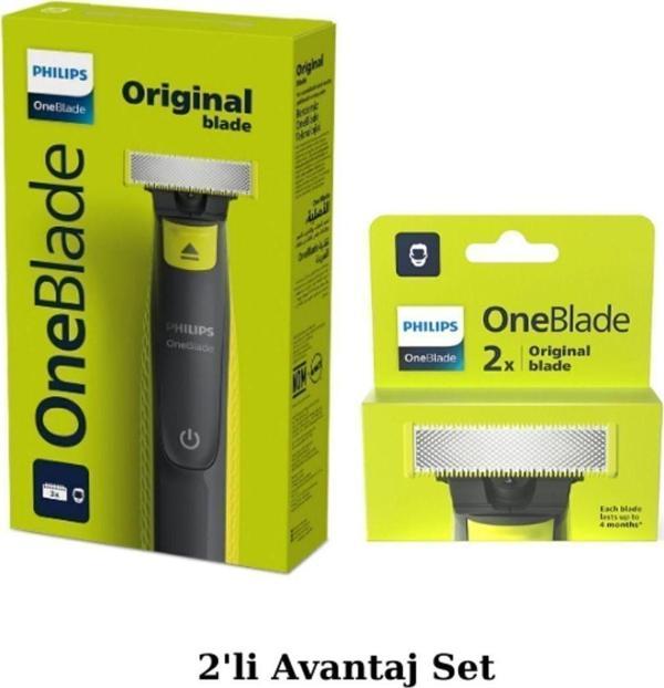 Philips Qp2724/10 Oneblade Yüz Ve Vücut Şekilendirici - QP220/51 2'li Yedek Bıçak Avantaj Set - Image 1