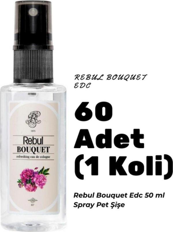 Rebul Bouquet Edc 50ml Spray Pet Şişe 60 Adet (1 koli) Bouquet Kokulu Kolonya - Image 1