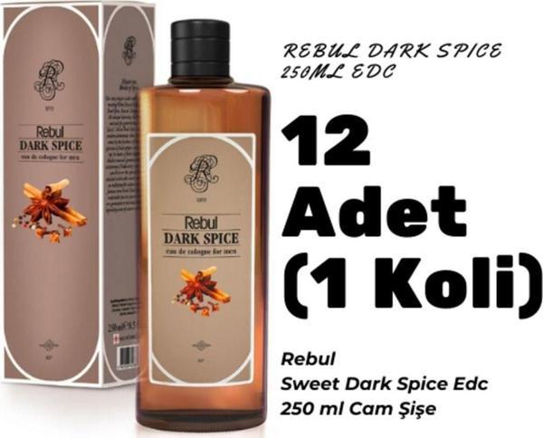 Rebul Dark Spice Edc 250ml Cam Şişeli Kolonya 12 Adet (1 Koli) - Image 1