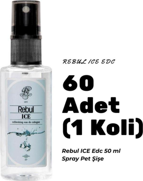 Rebul ICE Edc 50ml Spray Pet Şişe 60 Adet (1 koli) ICE Kokulu Kolonya - Image 1
