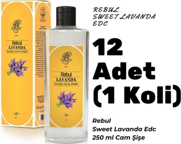 Rebul Lavanda Edc 250ml Cam Şişeli Lavanta Kokulu Kolonya 12 Adet (1 koli) - Image 1