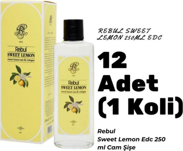 Rebul Sweet Lemon Edc 250ml Cam Şişeli Tatlı Limon Kokulu Kolonya 12 Adet (1 Koli) - Image 1