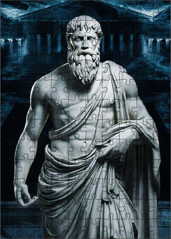 Ekart Ahşap Mdf Puzzle Yapboz Zeus Heykeli 120 Parça 25 x 35 cm - Image 1