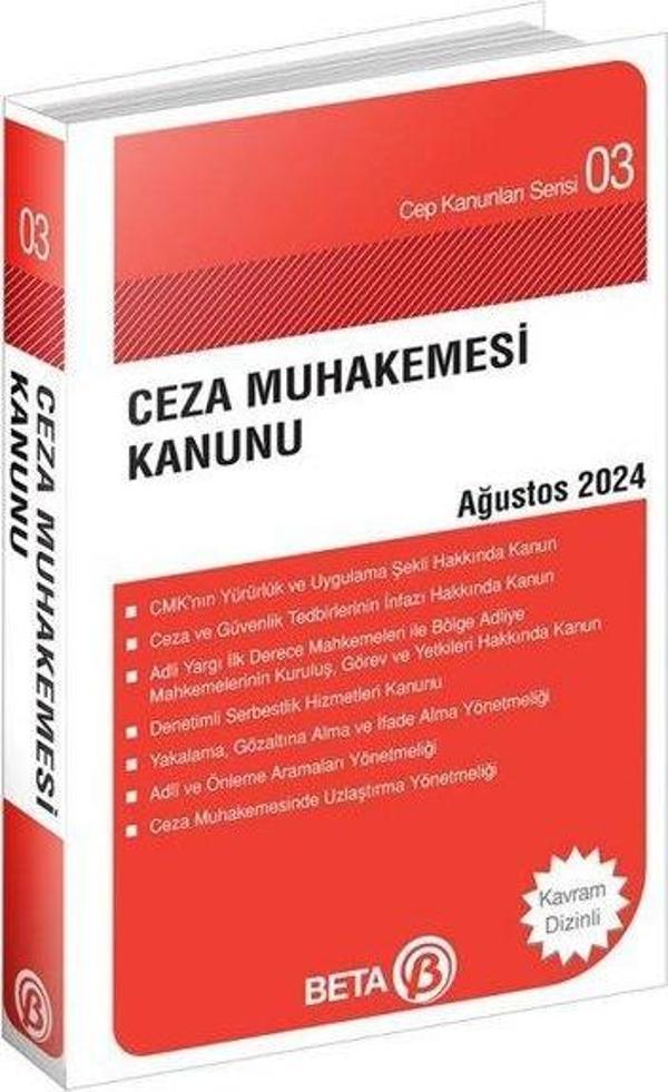 Ceza Muhakemesi Kanunu Ağustos 2024 - Cep Kanunları Serisi - Beta Yayınları - Image 1